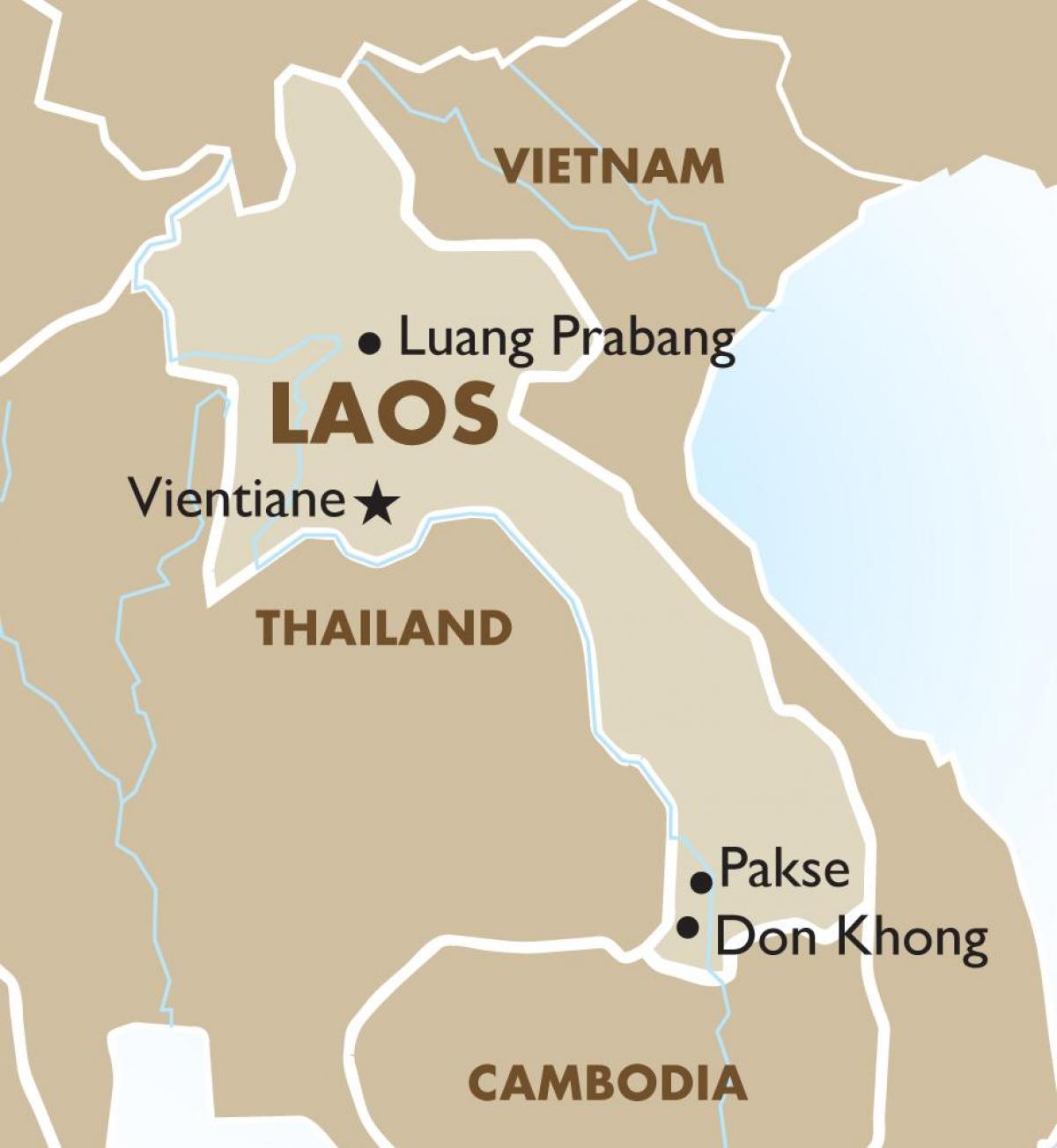 के नक्शे की राजधानी लाओस 