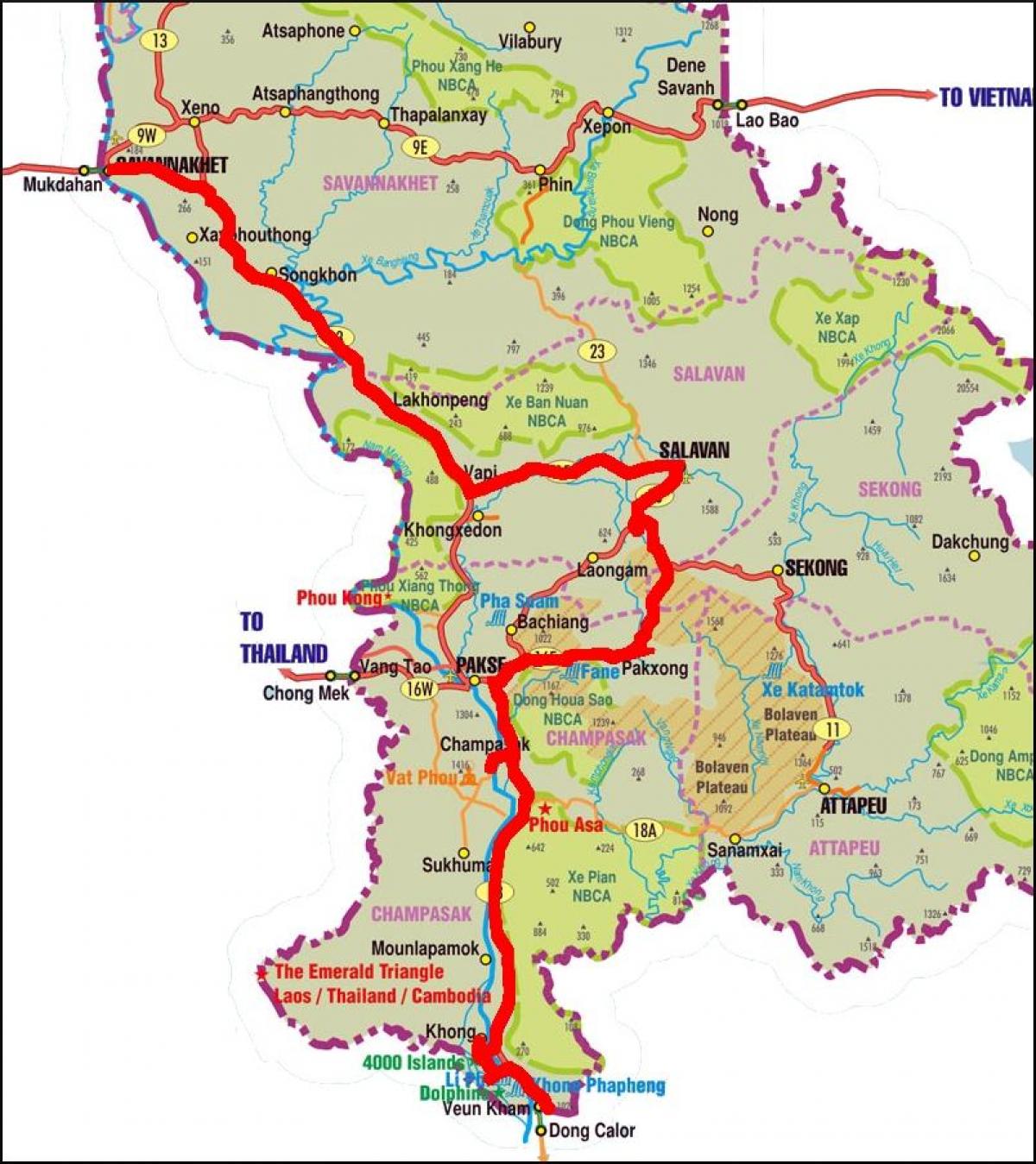 नक्शे के सवन्नाखेत लाओस