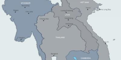 नक्शे के उत्तरी लाओस