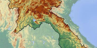 नक्शा लाओस के स्थलाकृतिक
