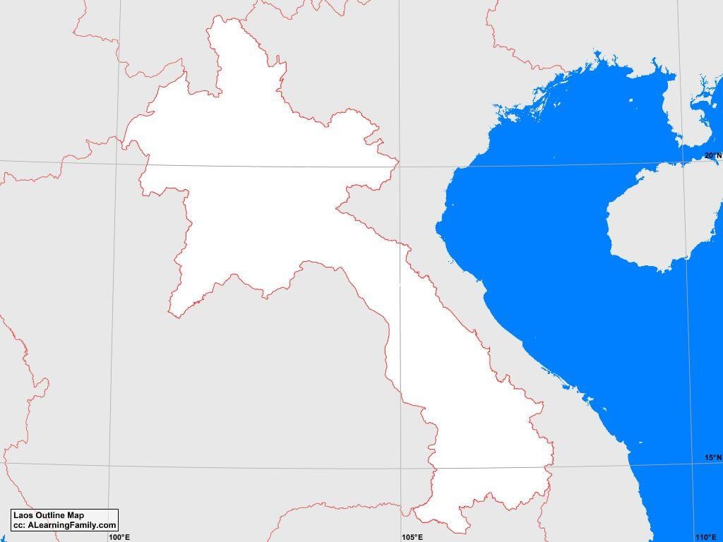नक्शा लाओस की रूपरेखा