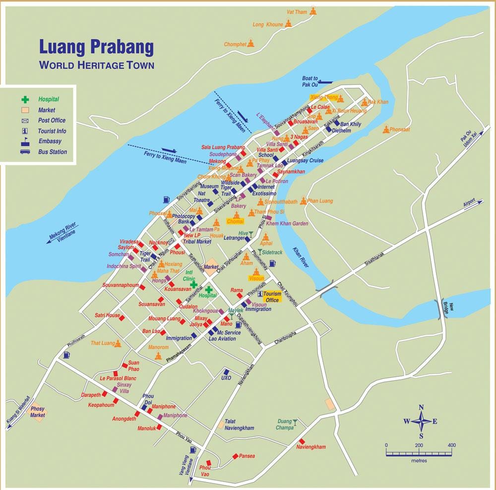 नक्शे के luang prabang, लाओस
