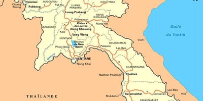 नक्शे के दक्षिणी लाओस