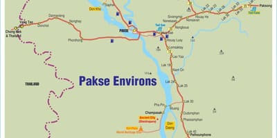 नक्शे के pakse लाओस