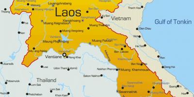 लाओस एक नक्शे पर